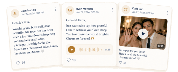 EveryYou Memories - guestbook notes, voice messages and video greetings