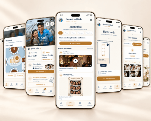 EveryYou guest home — seating, photos and event info in one place